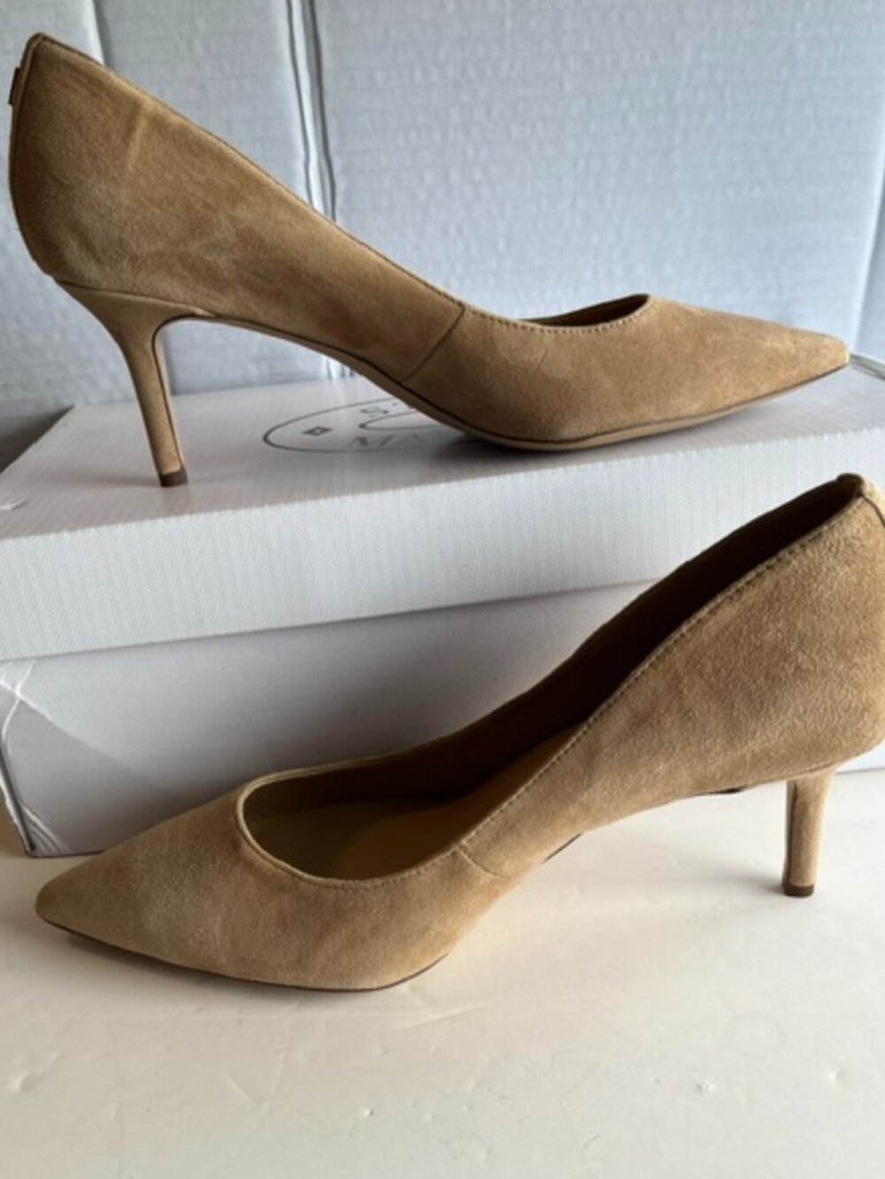 Lauren Ralph Lauren suede high heel pumps.